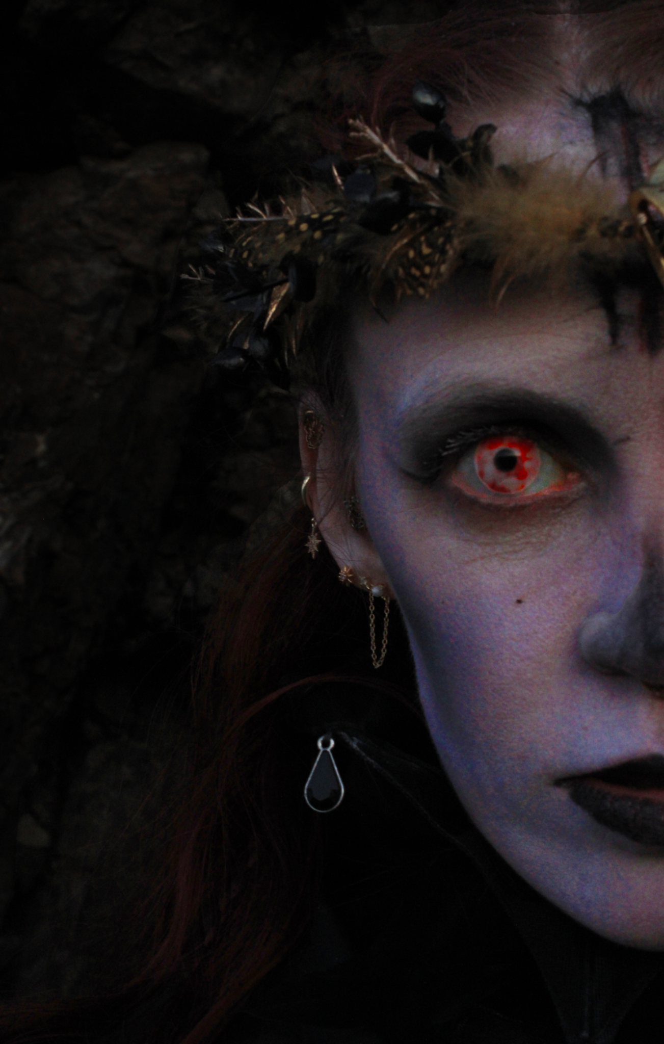 Close-up dramatic portrait from Helheim performance